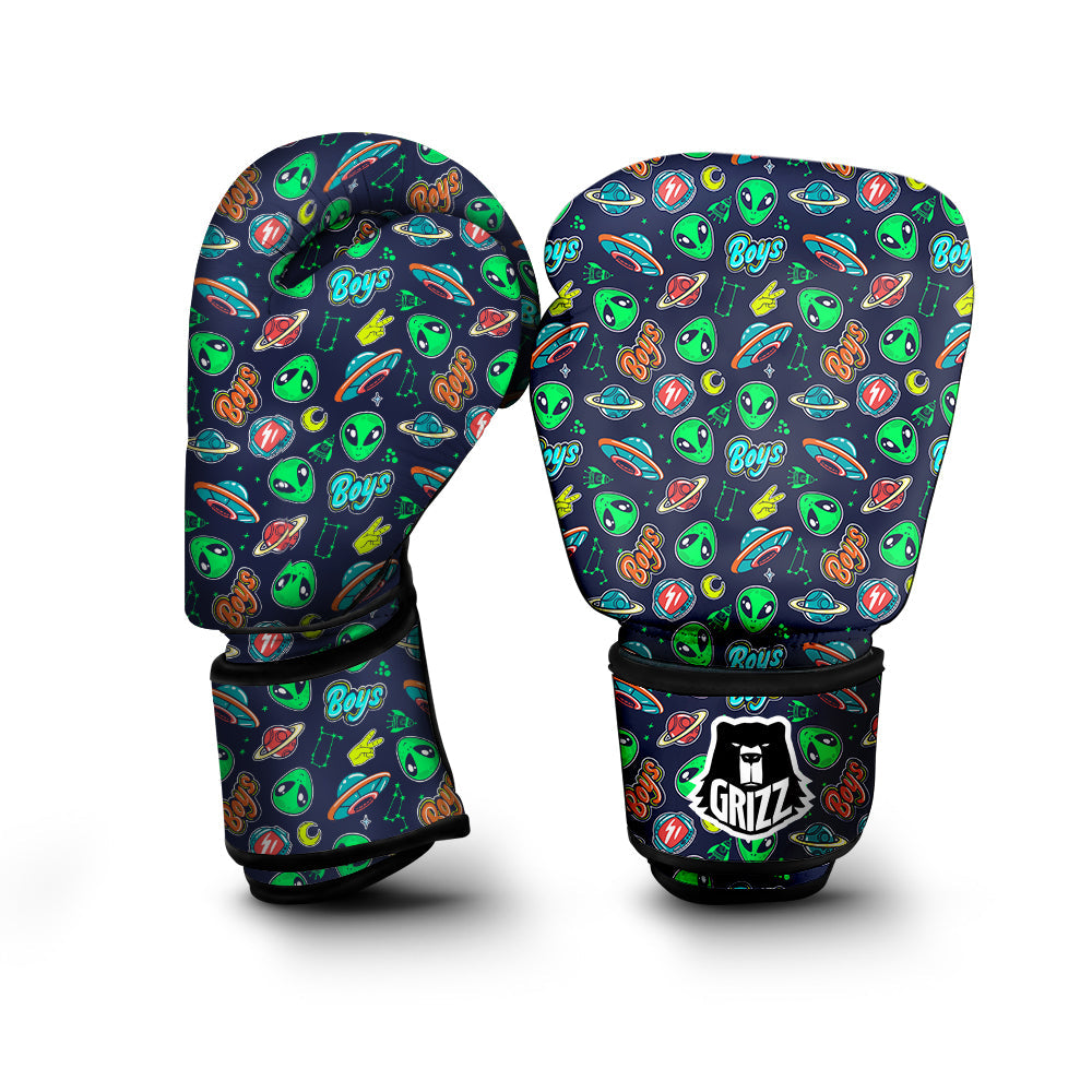 Geen Alien Ufo In Space Print Pattern Boxing Gloves-grizzshop