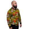 Geisha Japanese Dragon Print Men's Bomber Jacket-grizzshop