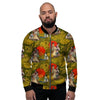 Geisha Japanese Dragon Print Men's Bomber Jacket-grizzshop