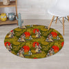 Geisha Japanese Dragon Print Round Rug-grizzshop