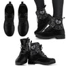 Gemini Black Zodiac Women's Leather Boots-grizzshop