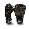 Gemini Sign Black And Gold Print Boxing Gloves-grizzshop