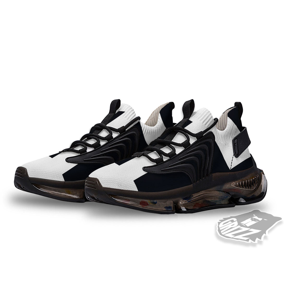 Gemini Sign White And Black Print Black Gym Shoes-grizzshop