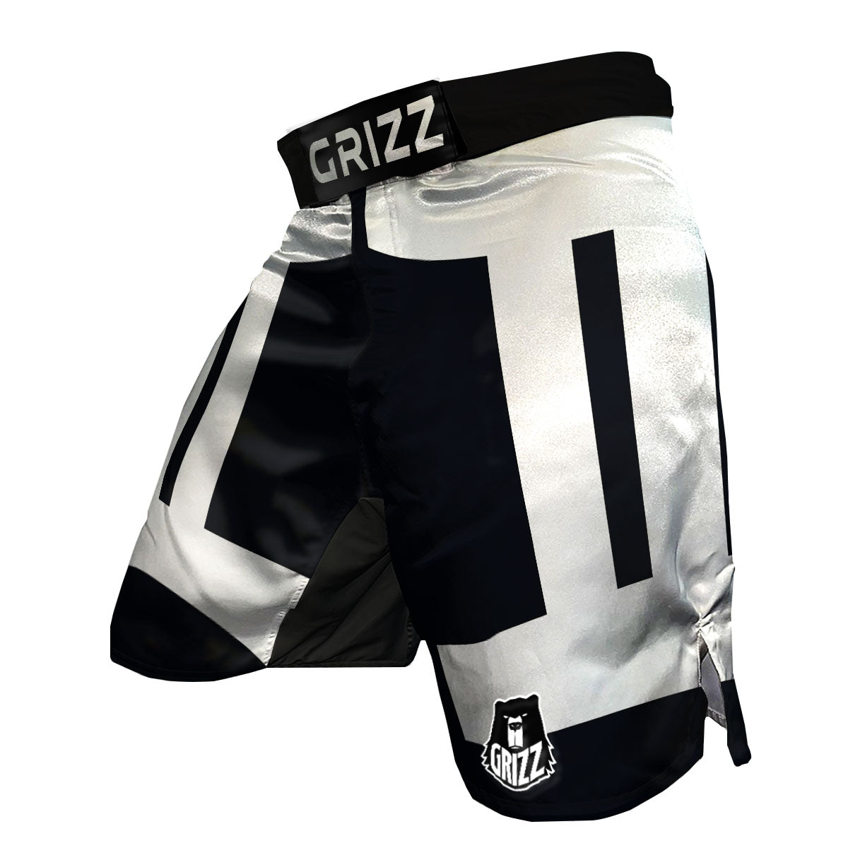 Gemini Sign White And Black Print MMA Shorts-grizzshop