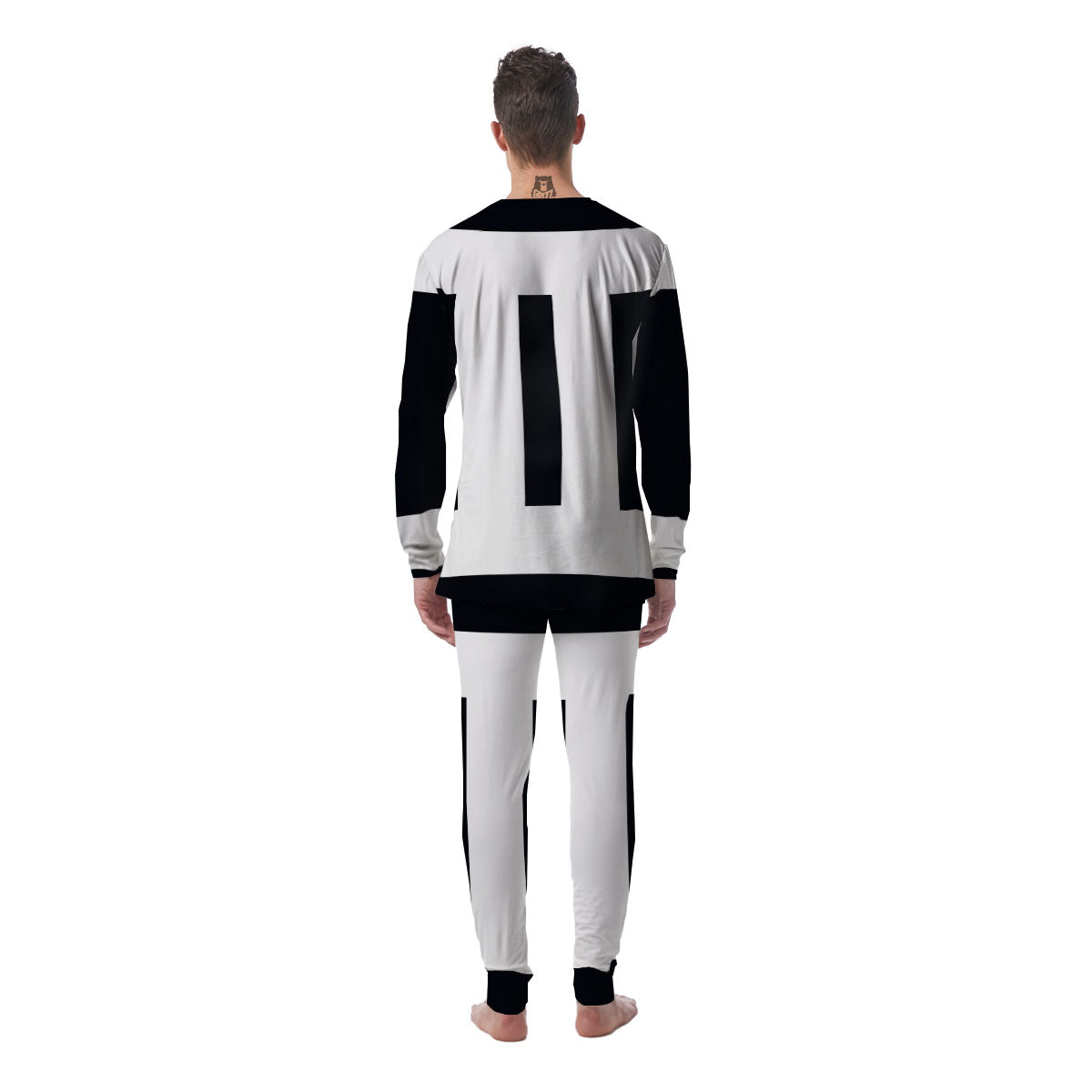 Gemini Sign White And Black Print Men's Pajamas-grizzshop