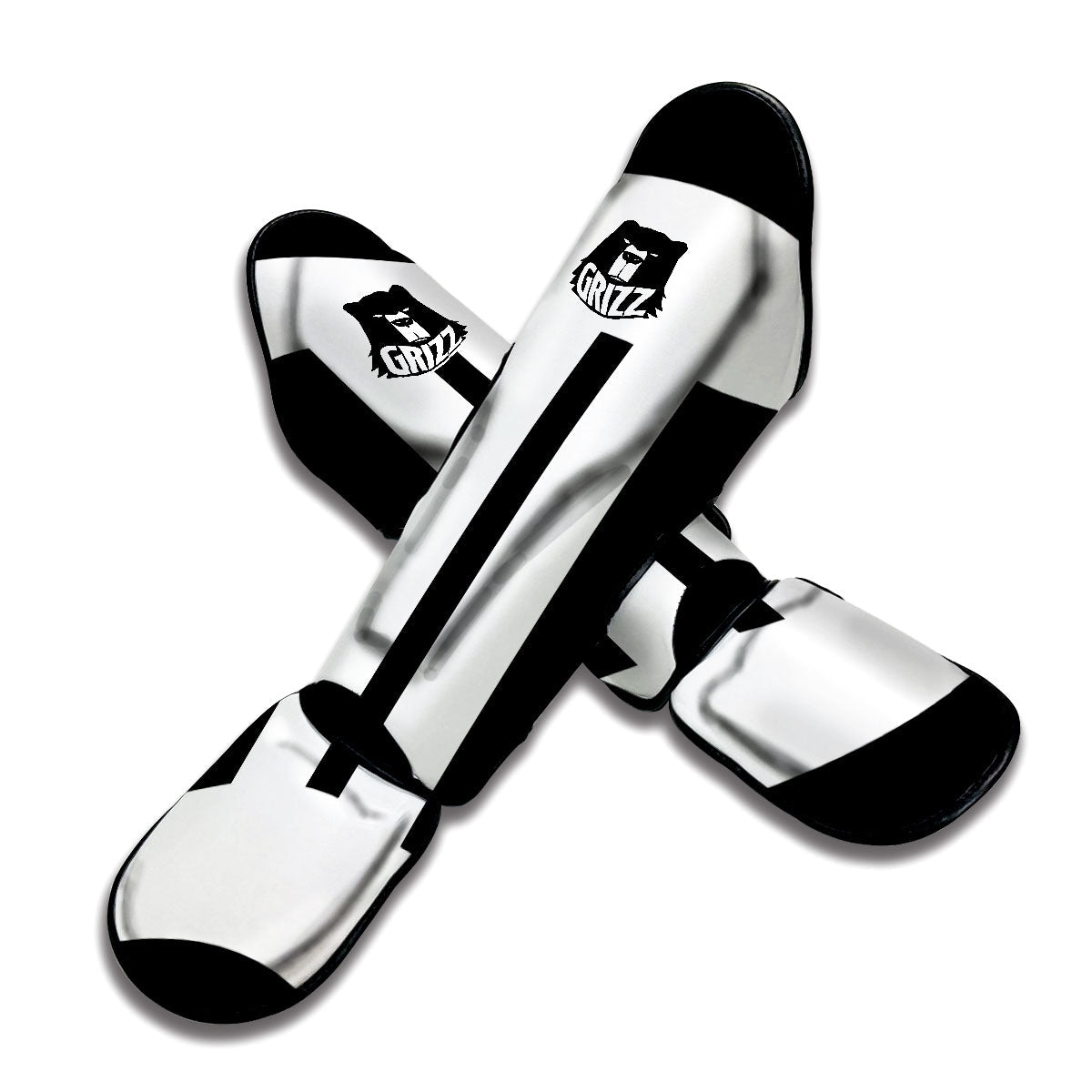 Gemini Sign White And Black Print Muay Thai Shin Guards-grizzshop