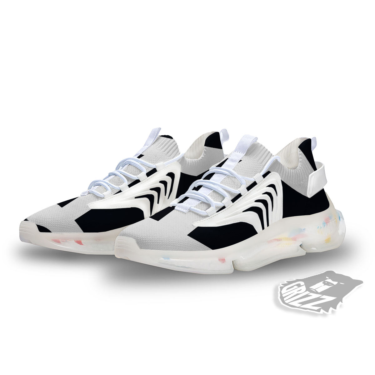 Gemini Sign White And Black Print White Gym Shoes-grizzshop