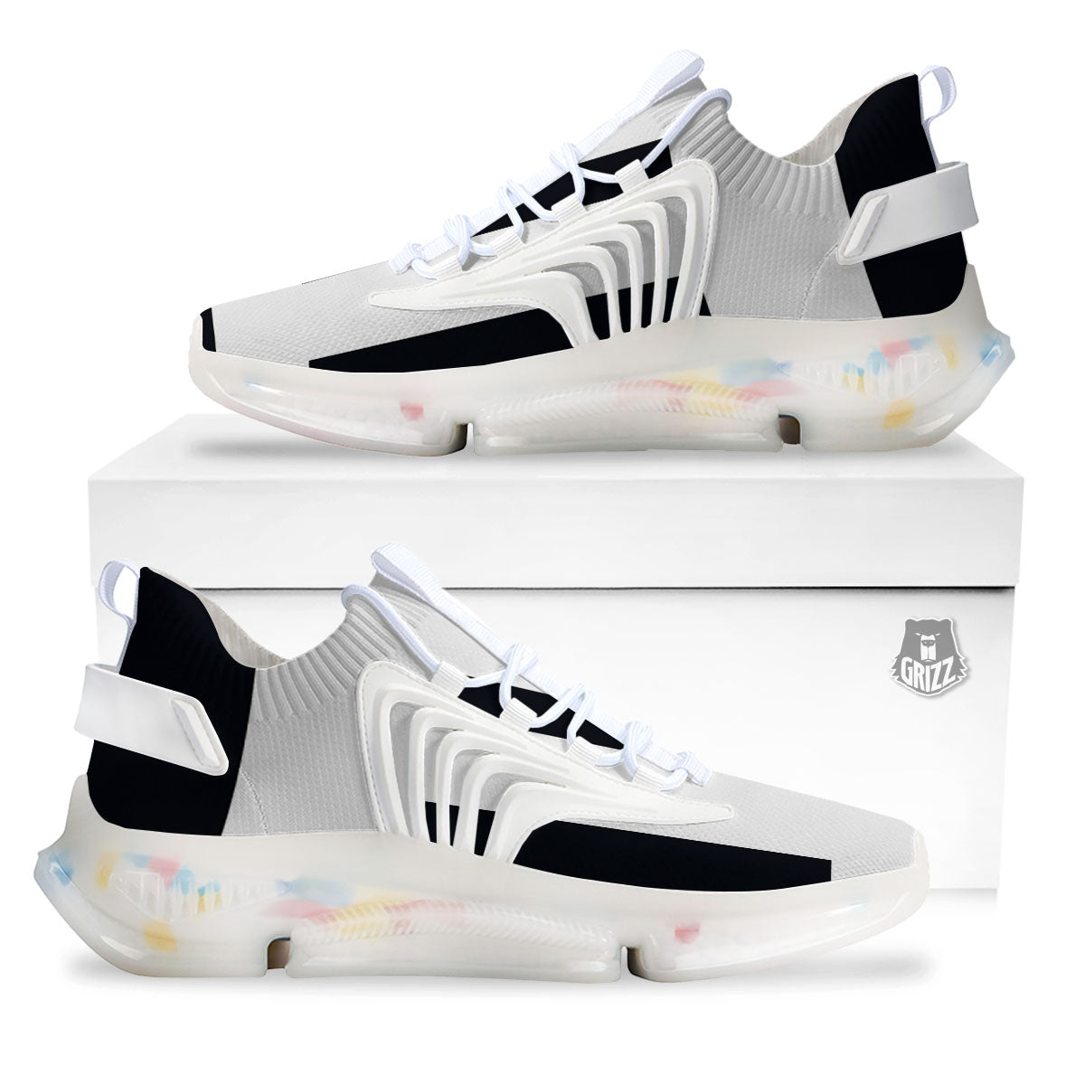 Gemini Sign White And Black Print White Gym Shoes-grizzshop