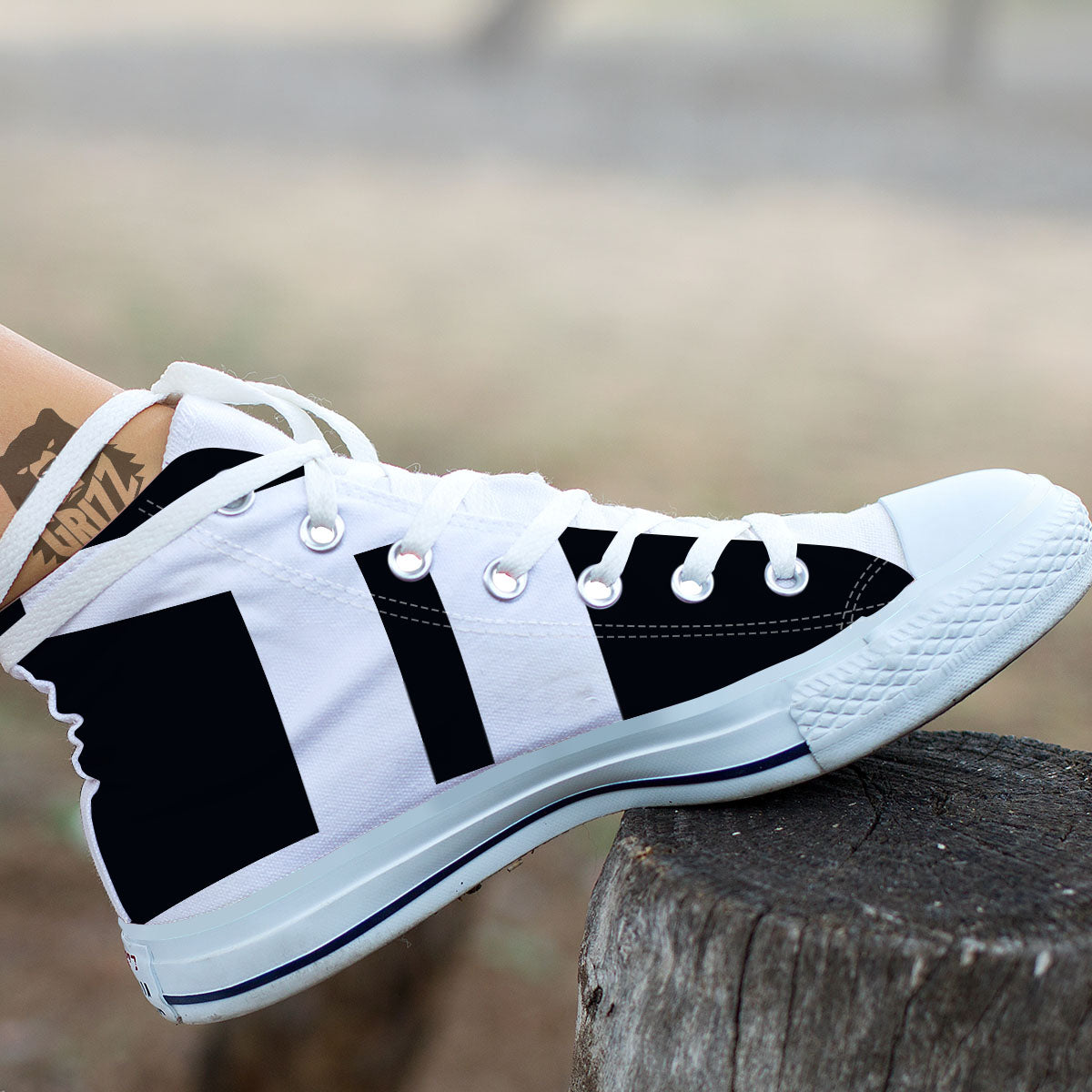 Gemini Sign White And Black Print White High Top Shoes-grizzshop