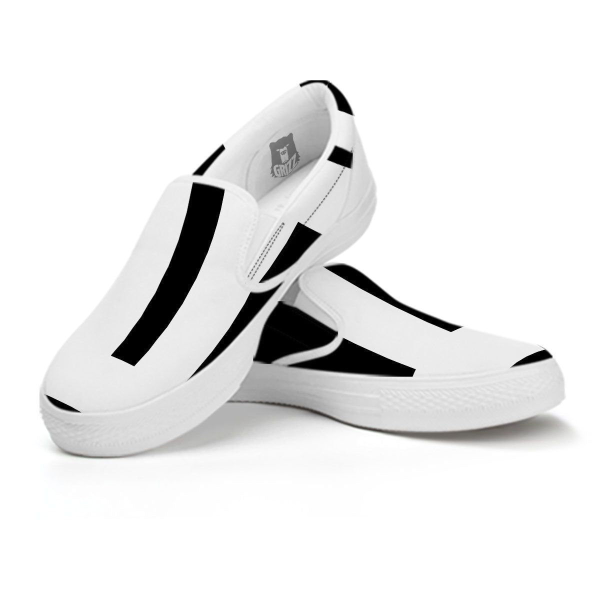 Gemini Sign White And Black Print White Slip On Shoes-grizzshop
