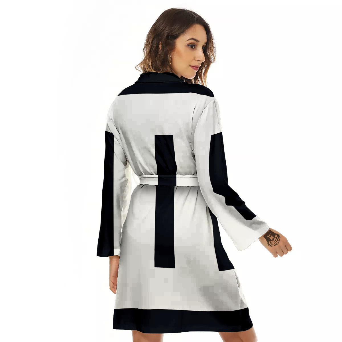 Gemini Sign White And Black Print Women's Robe-grizzshop