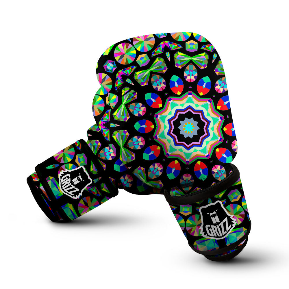 Gems Kaleidoscope Colorful Print Boxing Gloves-grizzshop