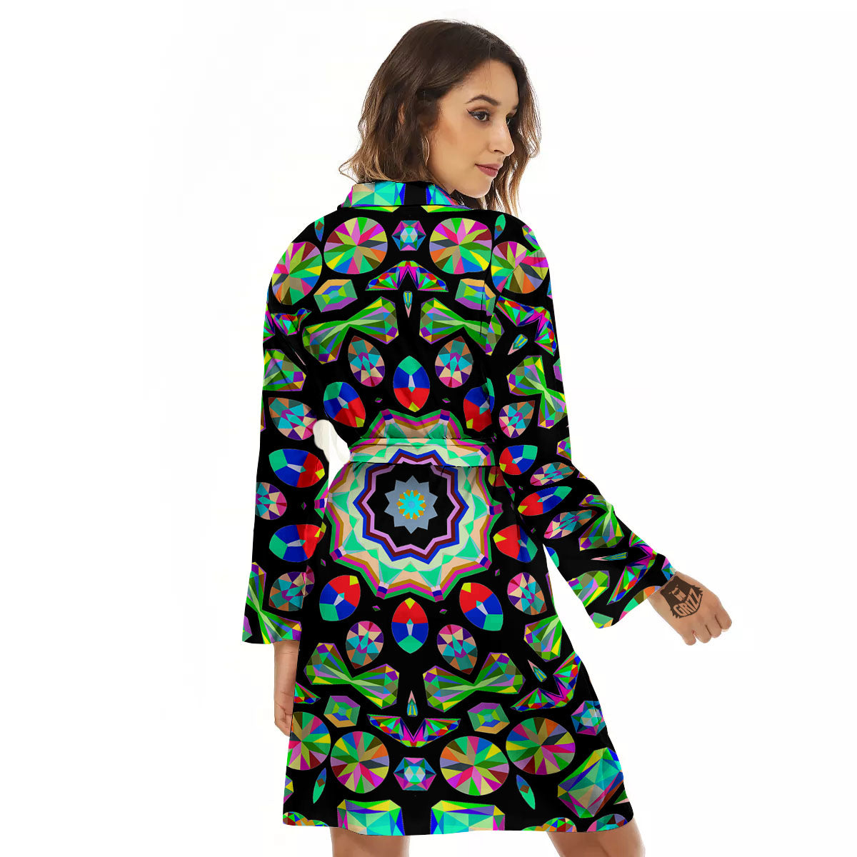 Gems Kaleidoscope Colorful Print Women's Robe-grizzshop