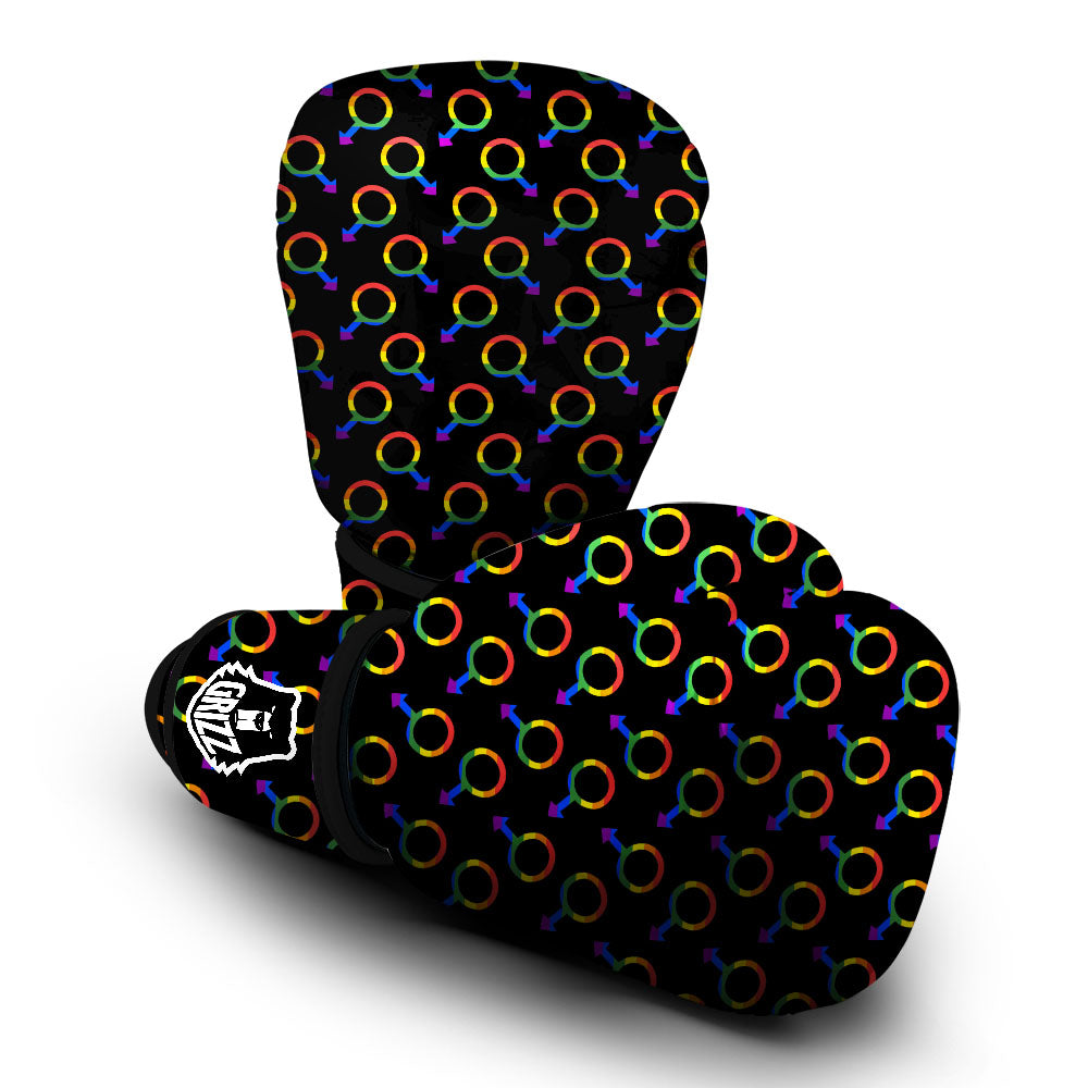 Gender Symbol Gay Pride Print Pattern Boxing Gloves-grizzshop