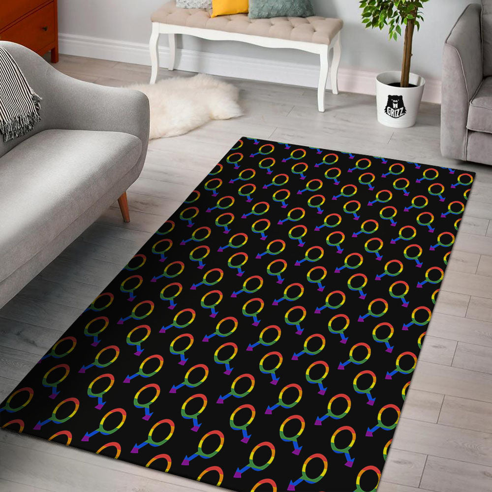 Gender Symbol Gay Pride Print Pattern Floor Mat-grizzshop