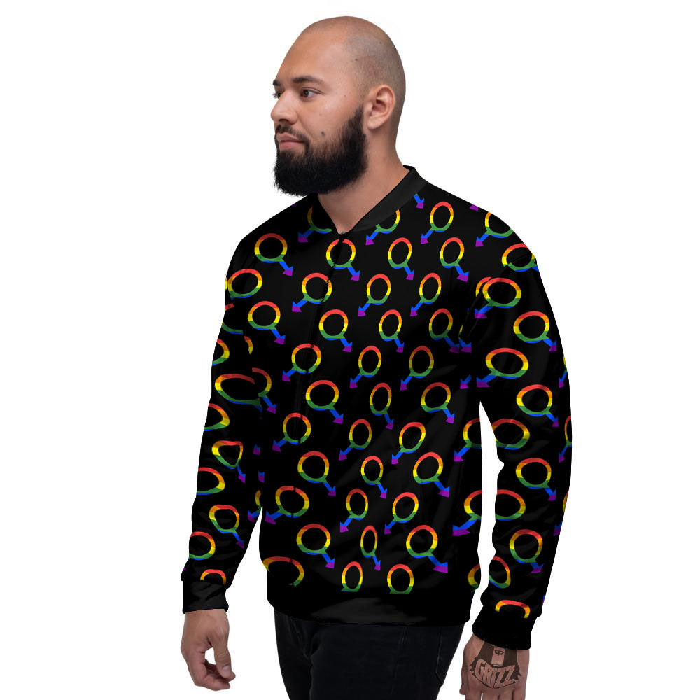 Gender Symbol Gay Pride Print Pattern Men's Bomber Jacket-grizzshop