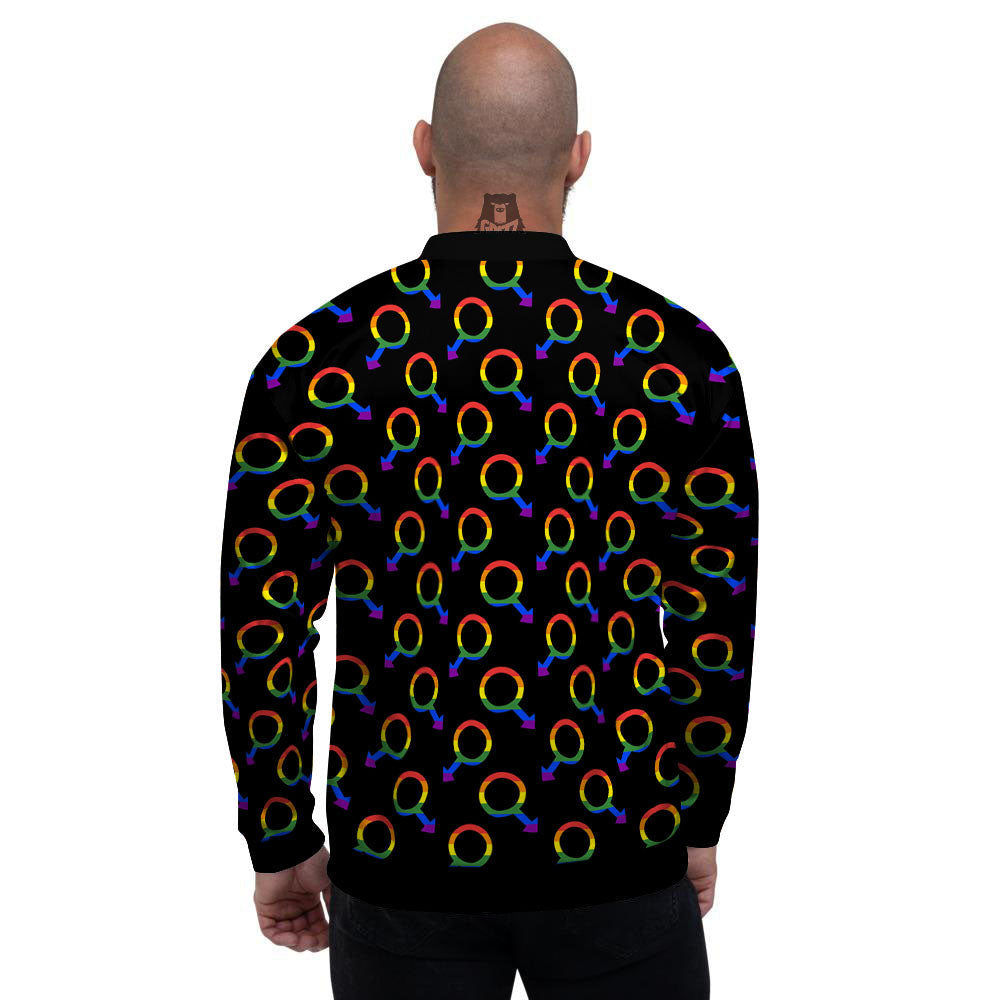 Gender Symbol Gay Pride Print Pattern Men's Bomber Jacket-grizzshop