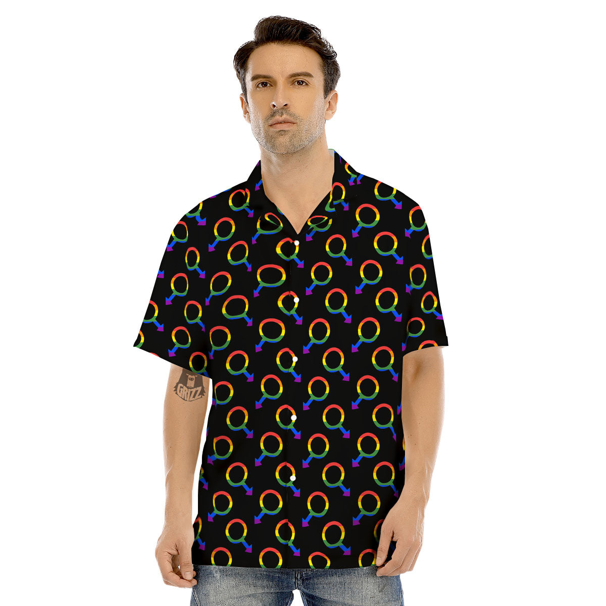 Gender Symbol Gay Pride Print Pattern Men's Hawaiian Shirt-grizzshop