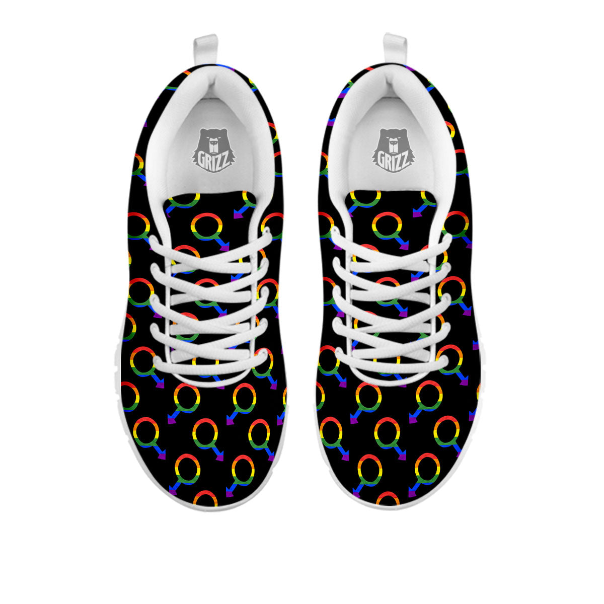 Gender Symbol Gay Pride Print Pattern White Sneaker-grizzshop