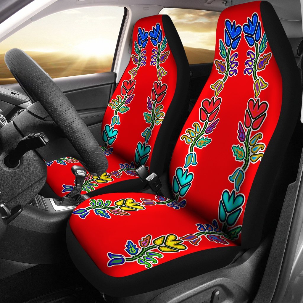 Generations Floral Red Car Seat Covers-grizzshop