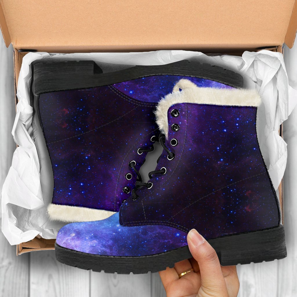 Geomagnetic Storm Galaxy Space Print Comfy Winter Boots-grizzshop