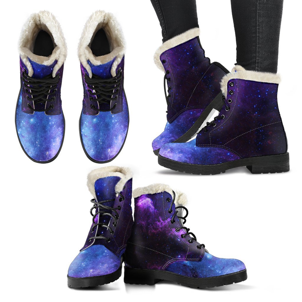 Geomagnetic Storm Galaxy Space Print Comfy Winter Boots-grizzshop