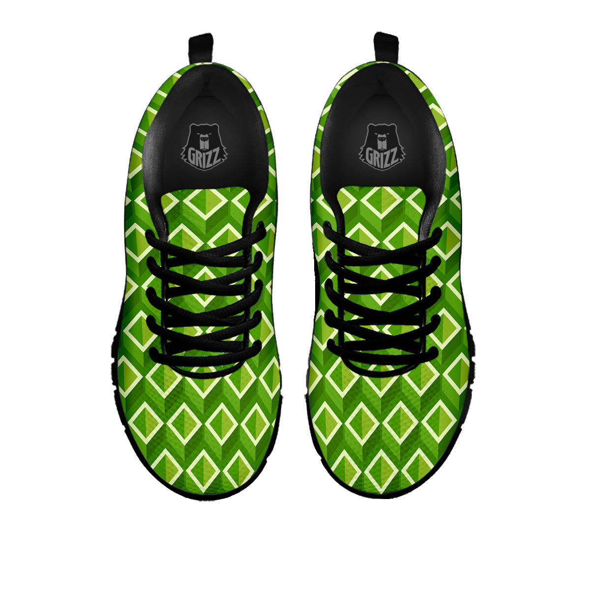 Geometric 3D Bamboo Print Pattern Black Sneaker-grizzshop
