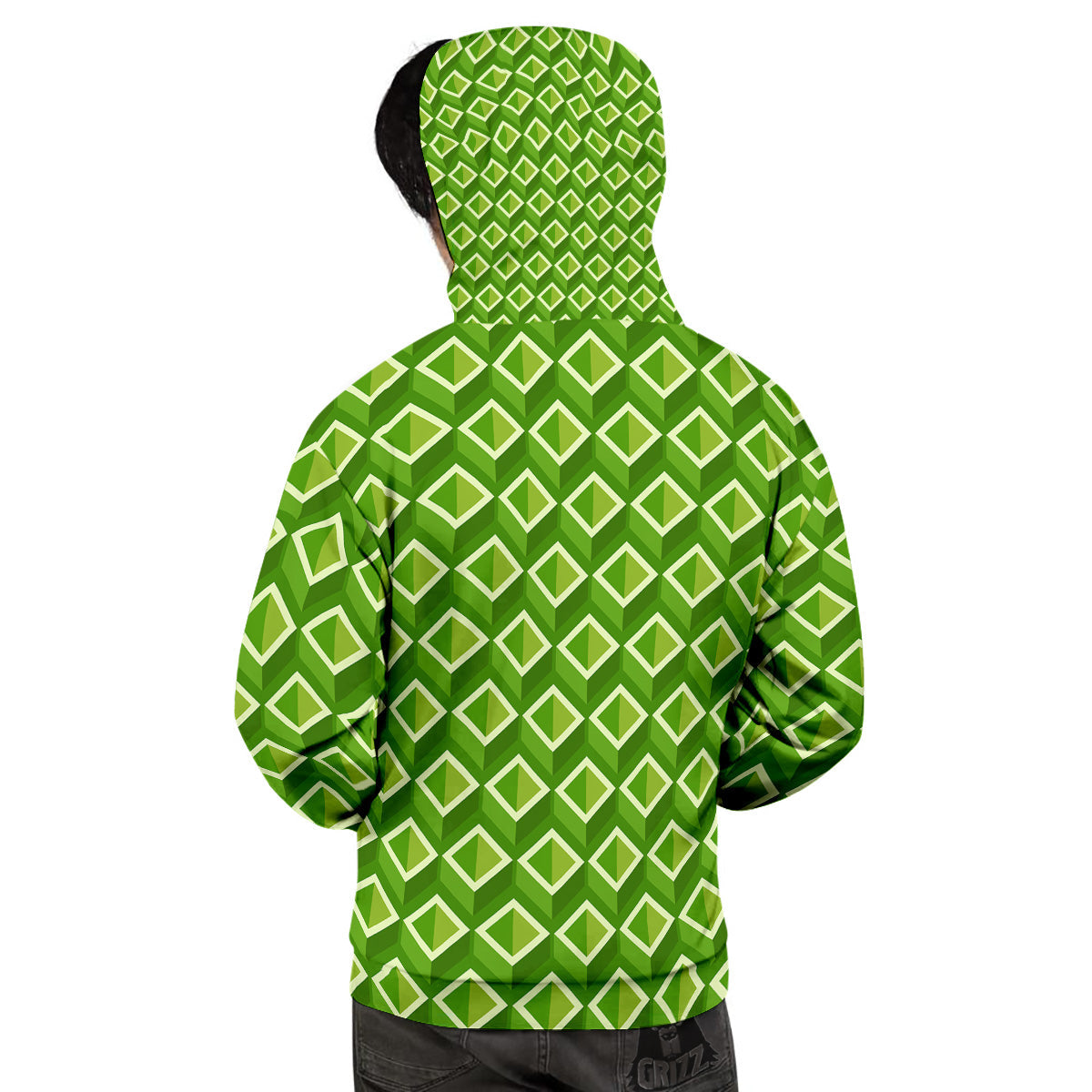 Geometric 3D Bamboo Print Pattern Men's Hoodie-grizzshop