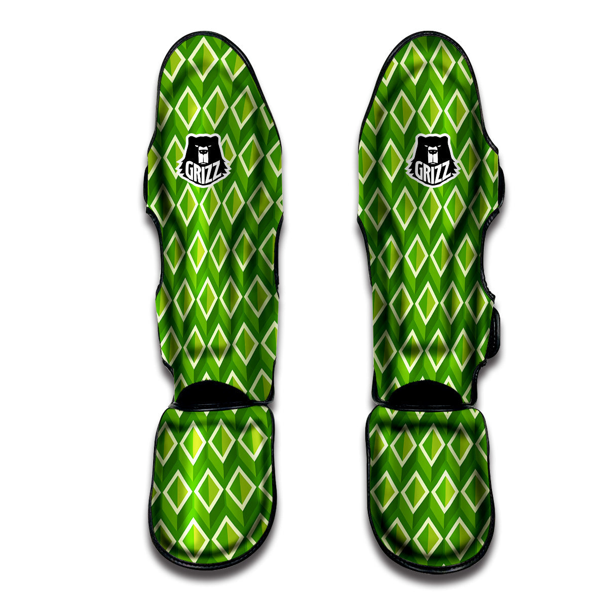 Geometric 3D Bamboo Print Pattern Muay Thai Shin Guards-grizzshop