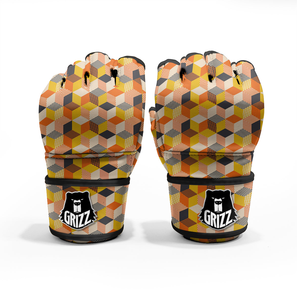 Geometric 60s Print Pattern MMA Gloves-grizzshop