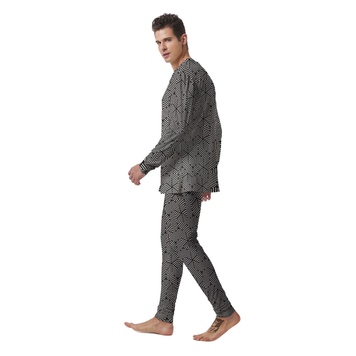 Geometric Abstract Polygonal Print Men's Pajamas-grizzshop