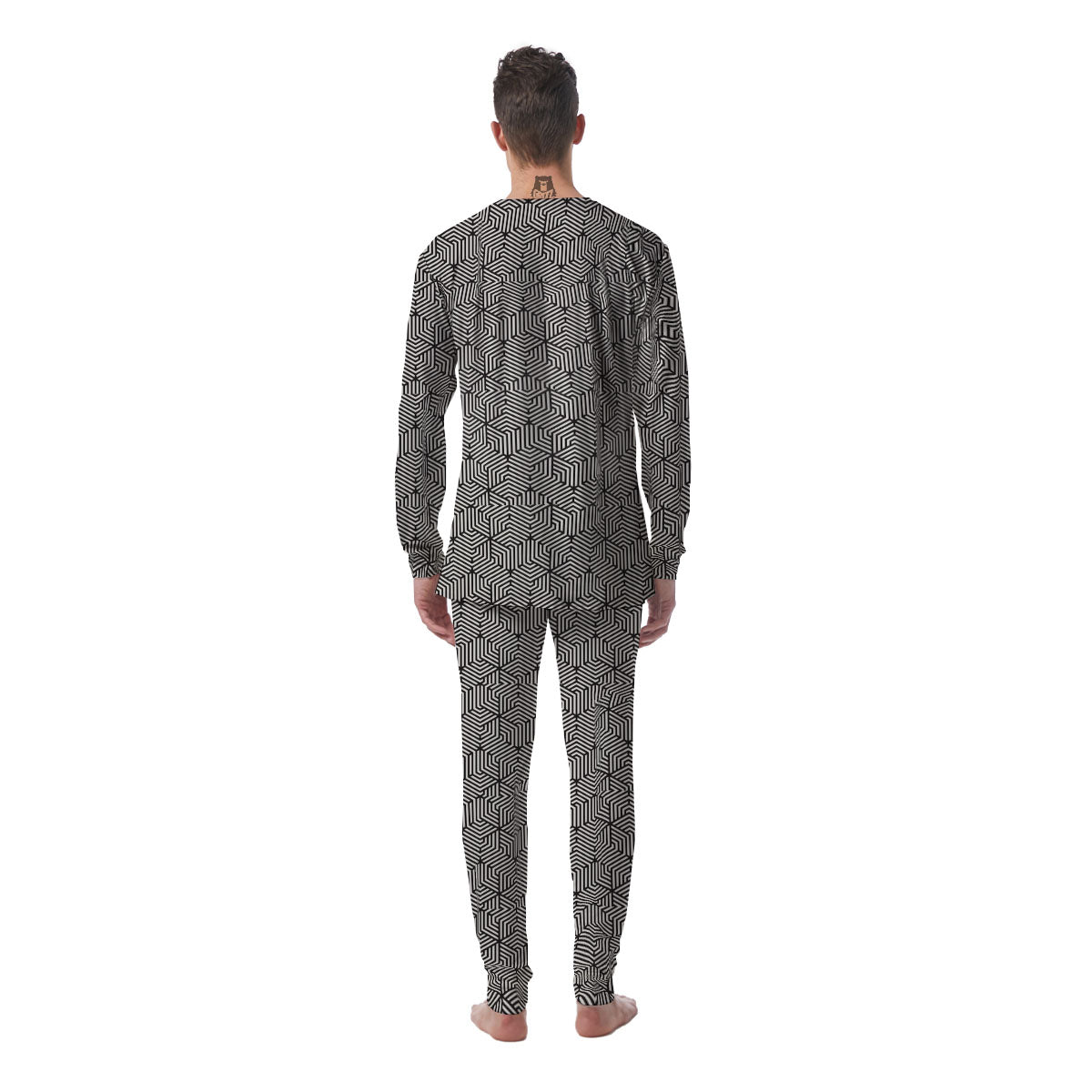 Geometric Abstract Polygonal Print Men's Pajamas-grizzshop