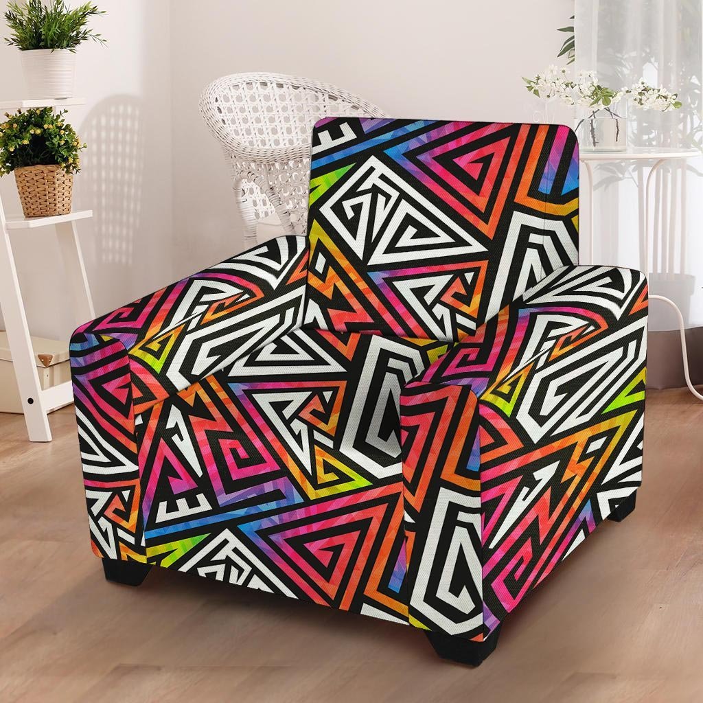 Geometric Armchair Cover-grizzshop