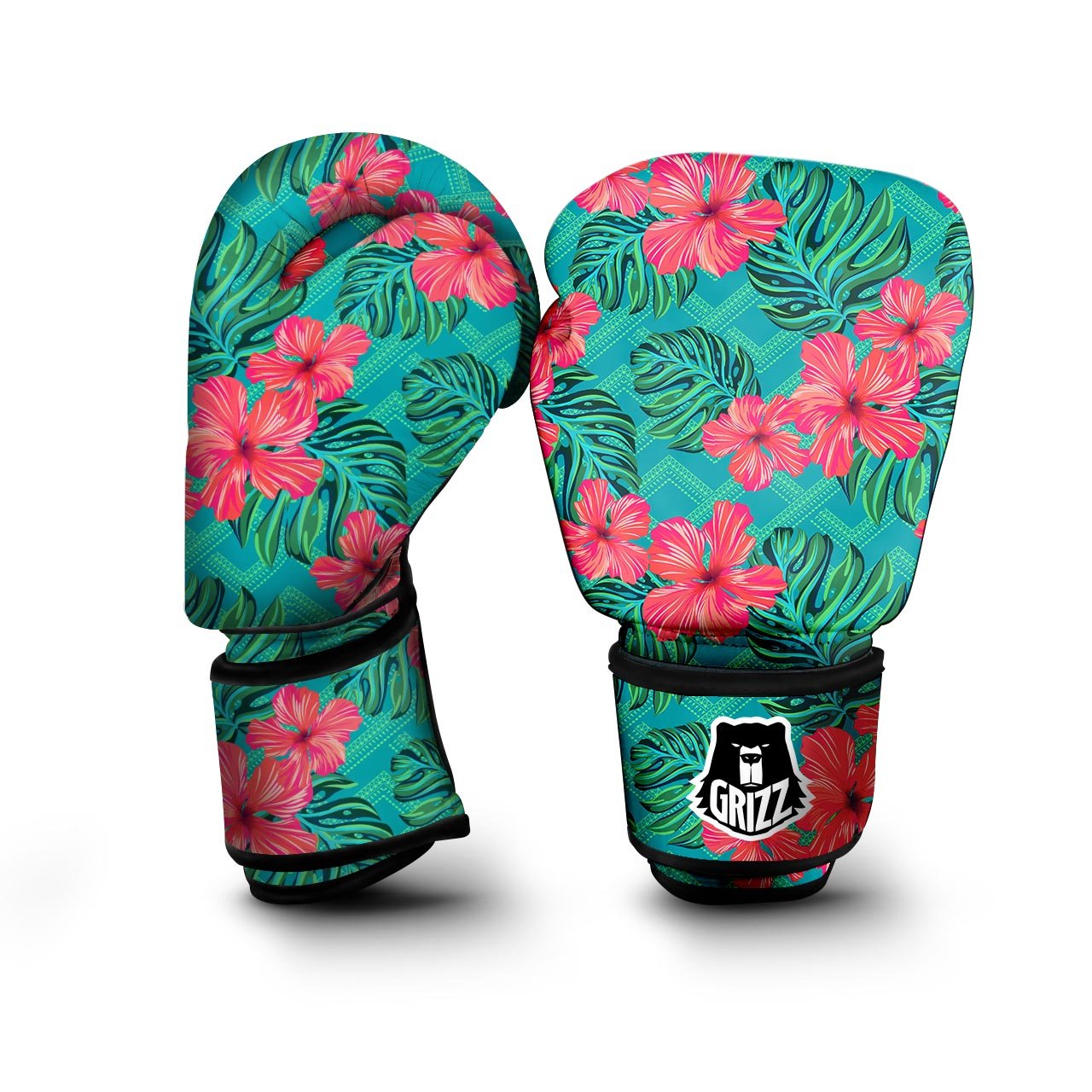 Geometric Aztec Tropical Print Pattern Boxing Gloves-grizzshop