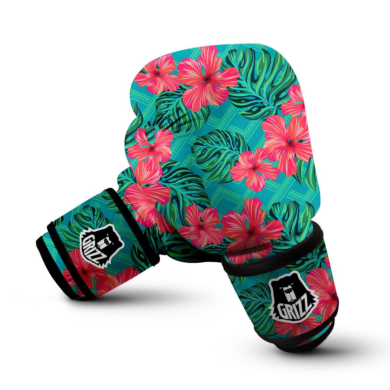Geometric Aztec Tropical Print Pattern Boxing Gloves-grizzshop