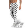 Geometric Black And White Polka Dots Print Pattern Men's Leggings-grizzshop