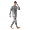 Geometric Black And White Polka Dots Print Pattern Men's Pajamas-grizzshop