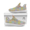 Geometric Cubic Pastel Print White Athletic Shoes-grizzshop