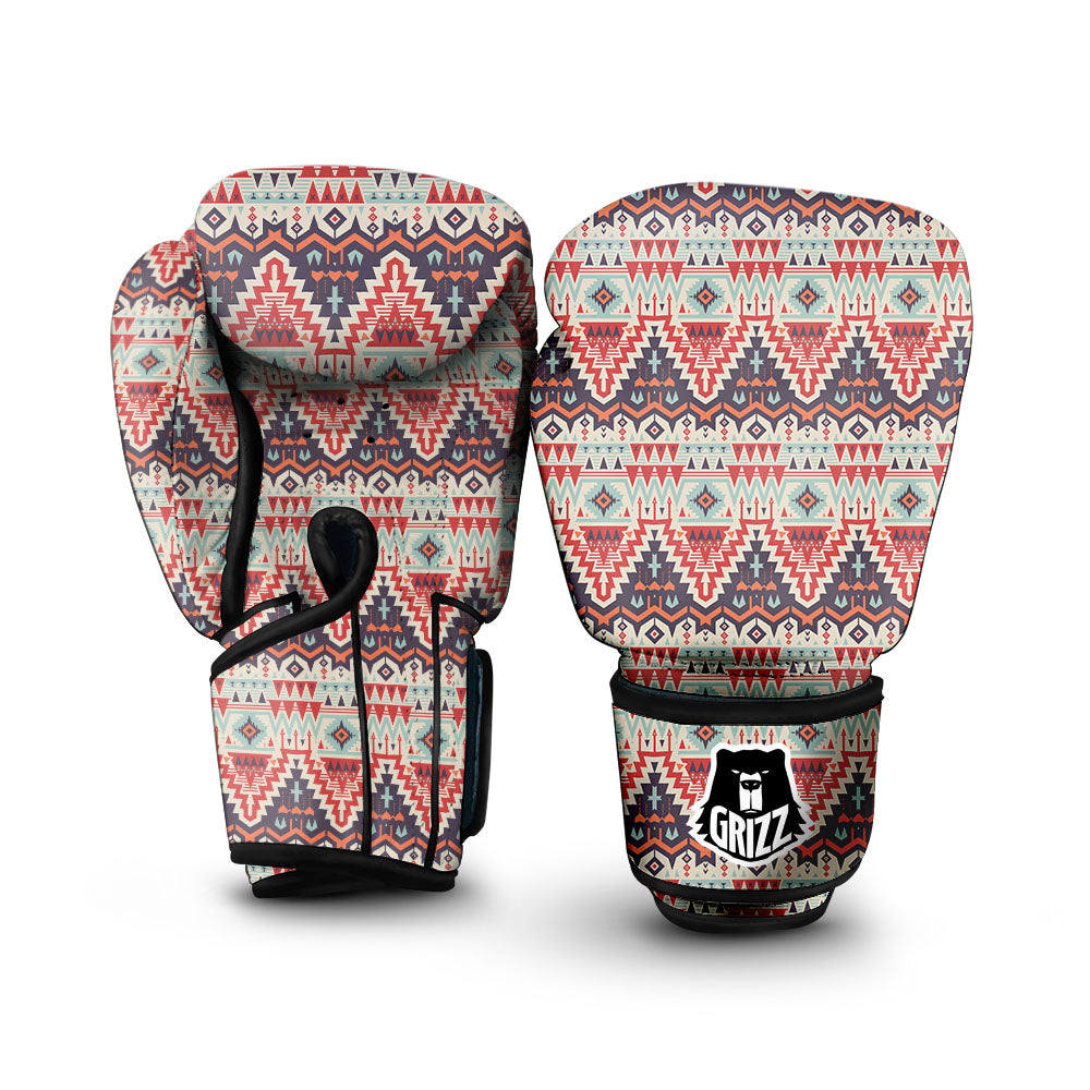 Geometric Ethnic Aztec Print Pattern Boxing Gloves-grizzshop