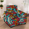 Geometric Graffiti Psychedelic Armchair Cover-grizzshop