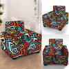 Geometric Graffiti Psychedelic Armchair Cover-grizzshop