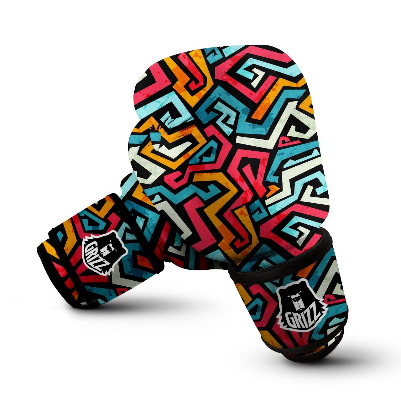 Geometric Graffiti Psychedelic Boxing Gloves-grizzshop