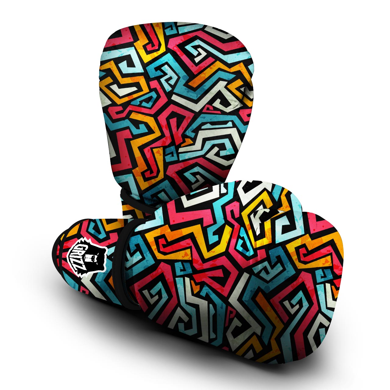 Geometric Graffiti Psychedelic Boxing Gloves-grizzshop