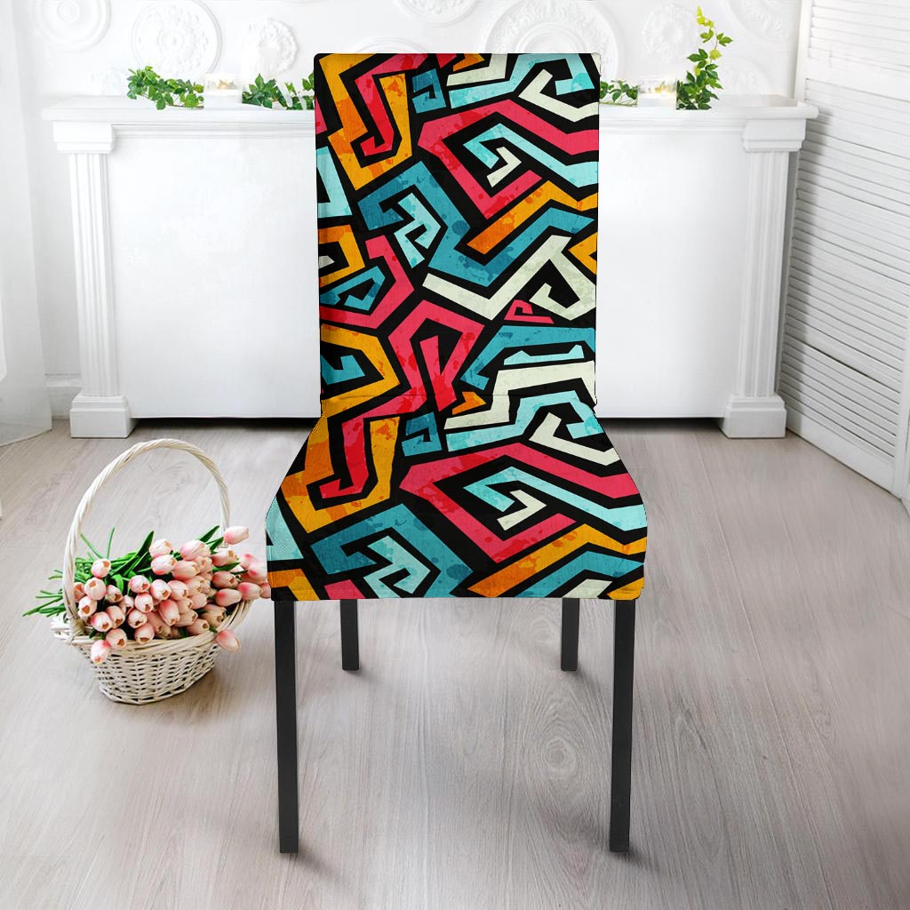 Geometric Graffiti Psychedelic Chair Cover-grizzshop