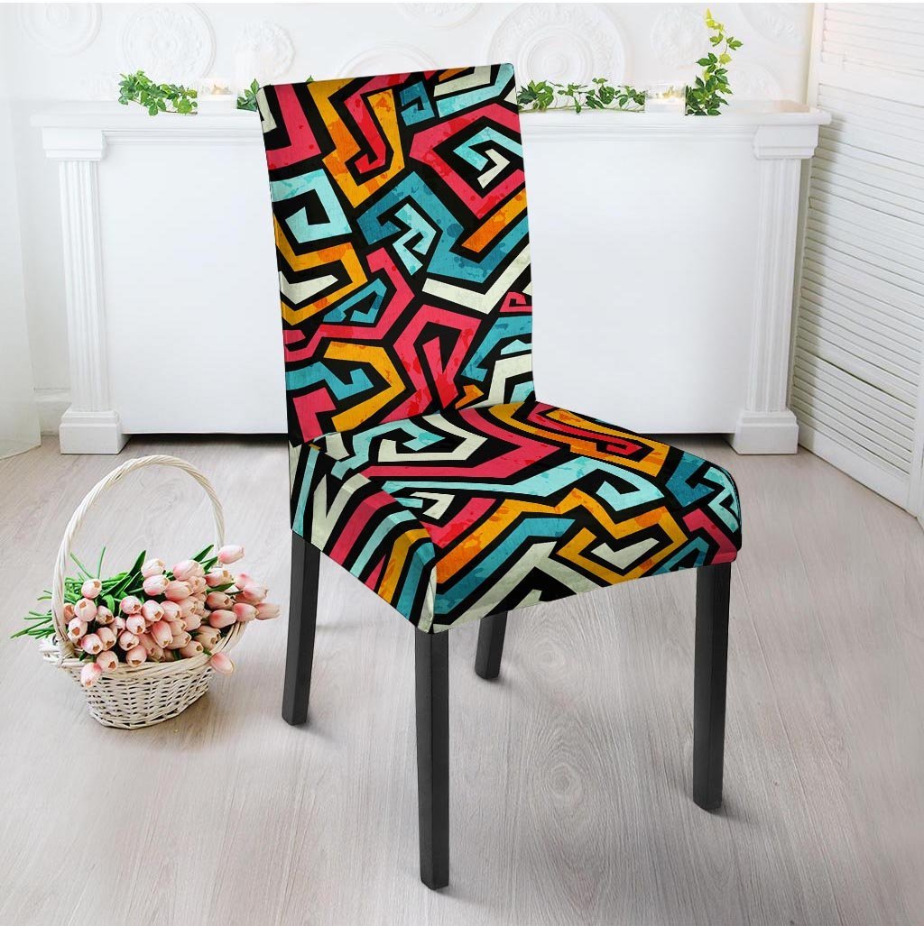 Geometric Graffiti Psychedelic Chair Cover-grizzshop