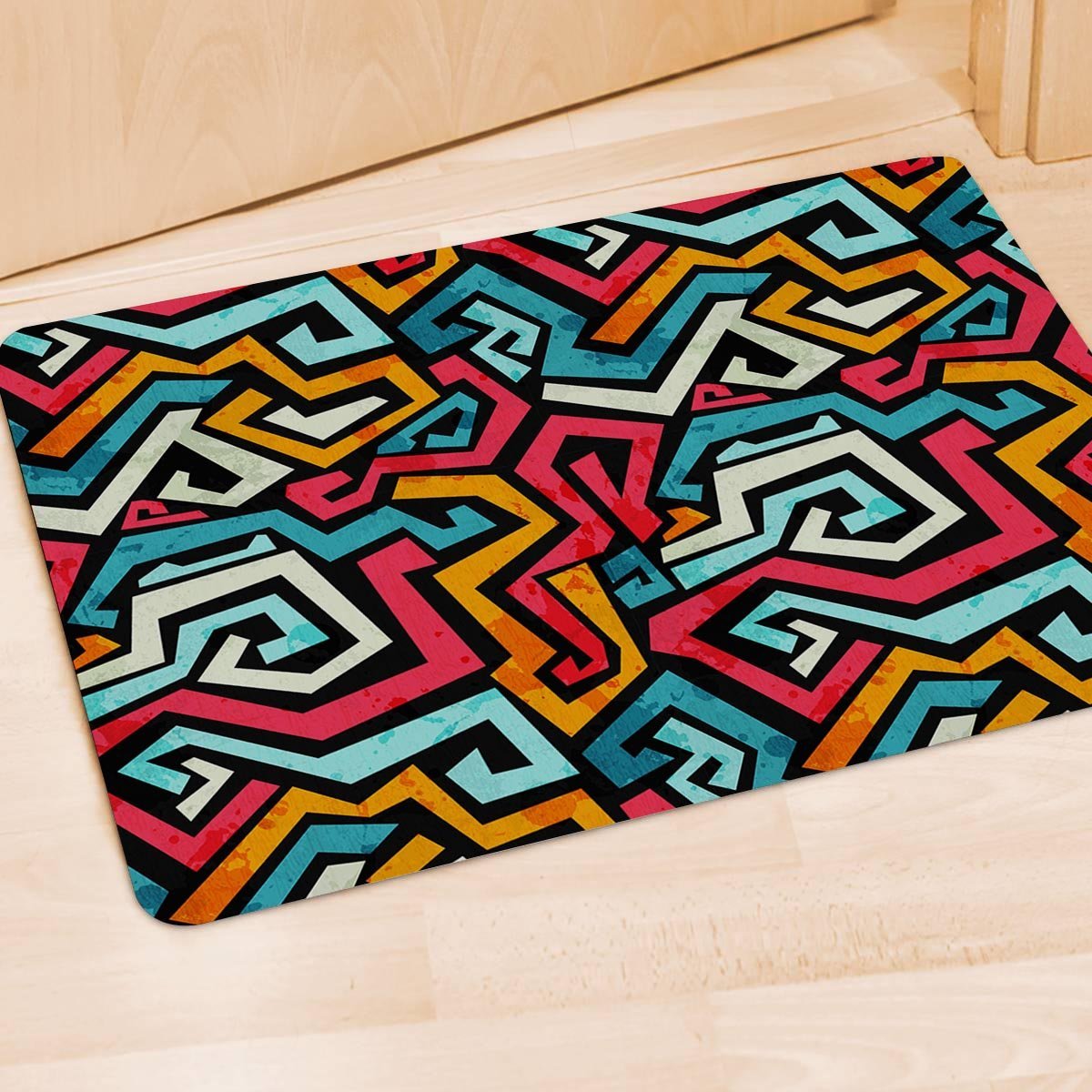 Geometric Graffiti Psychedelic Door Mat-grizzshop