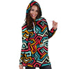 Geometric Graffiti Psychedelic Hoodie Dress-grizzshop