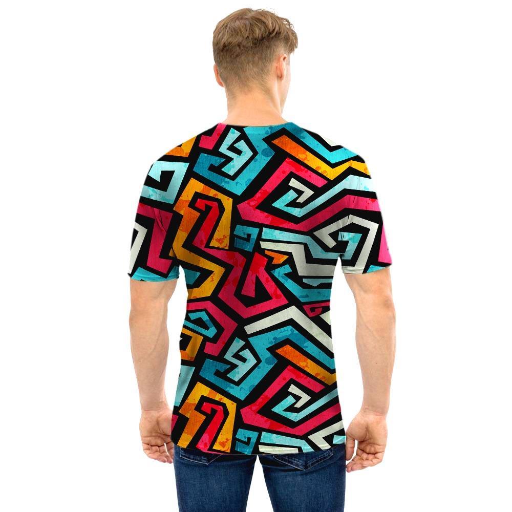 Geometric Graffiti Psychedelic Men T Shirt-grizzshop