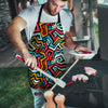 Geometric Graffiti Psychedelic Men's Apron-grizzshop