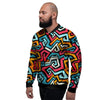 Geometric Graffiti Psychedelic Men's Bomber Jacket-grizzshop